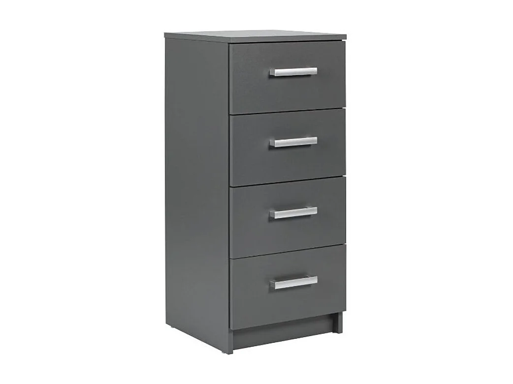 Cómoda Elenzio 4 cajones gris.