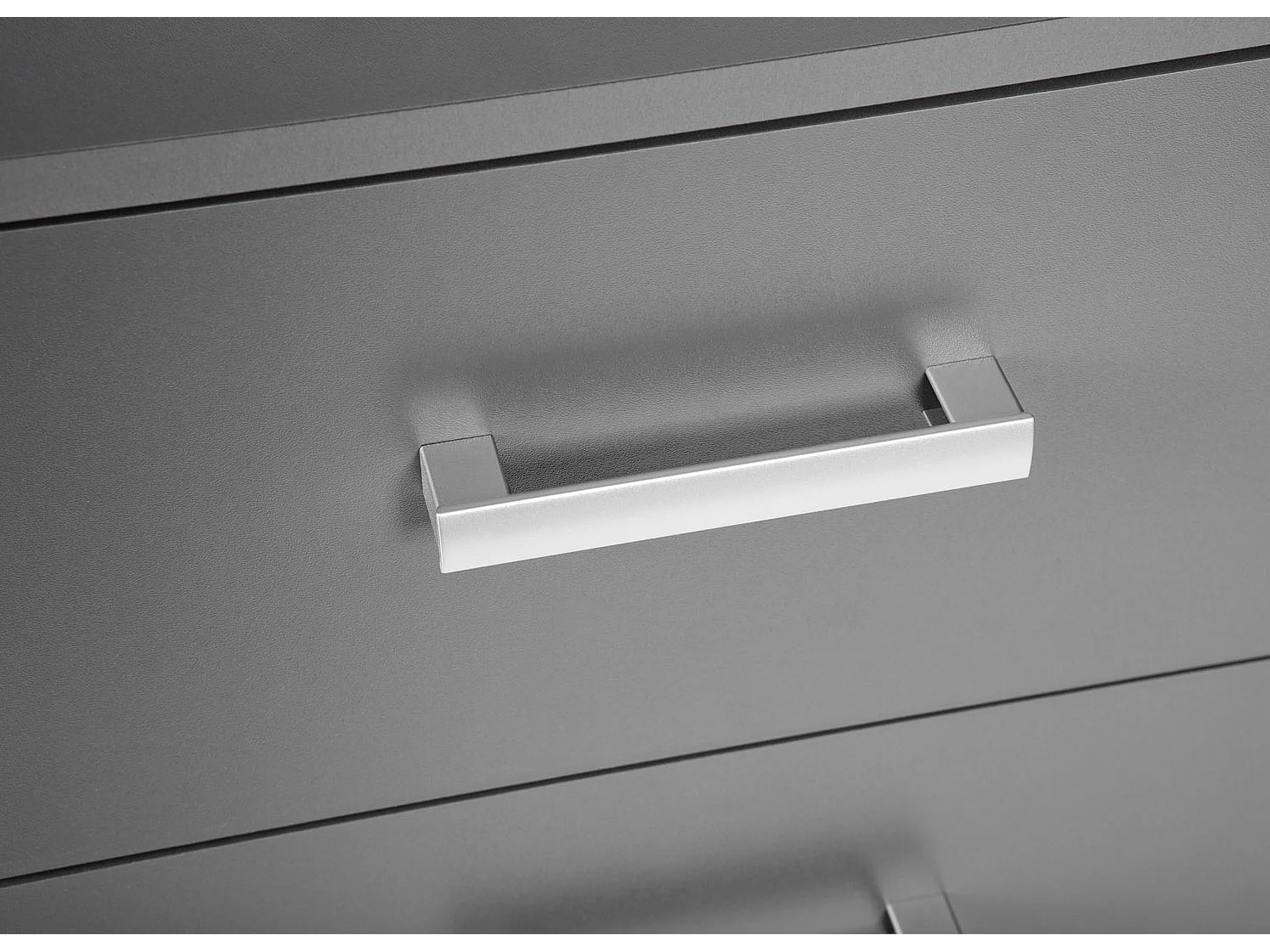 Cómoda Elenzio 4 cajones gris.