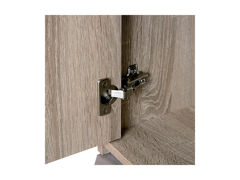 Commode 3 Portes "Victoria" 77cm Blanc & Naturel