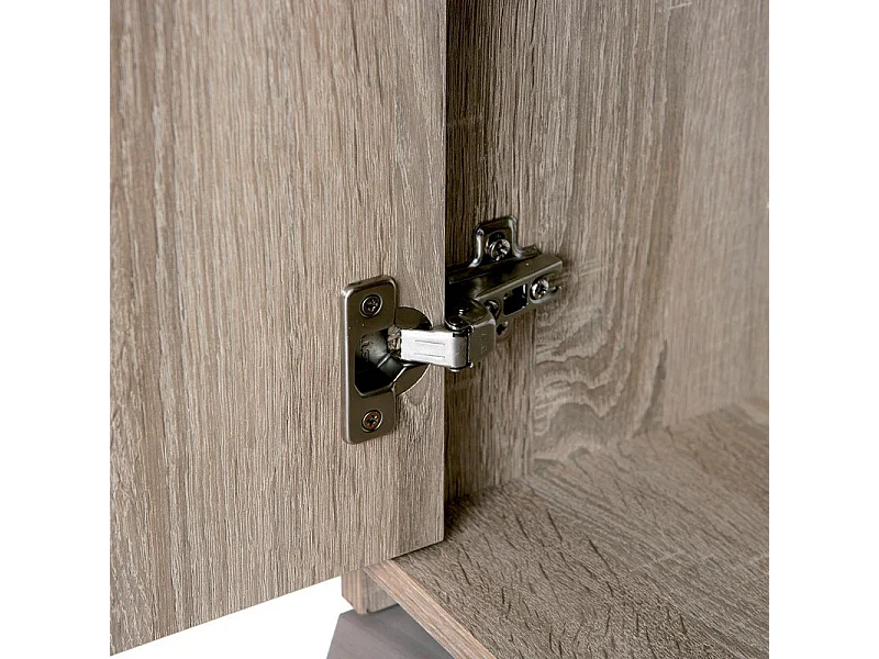 Commode 3 Portes "Victoria" 77cm Blanc & Naturel