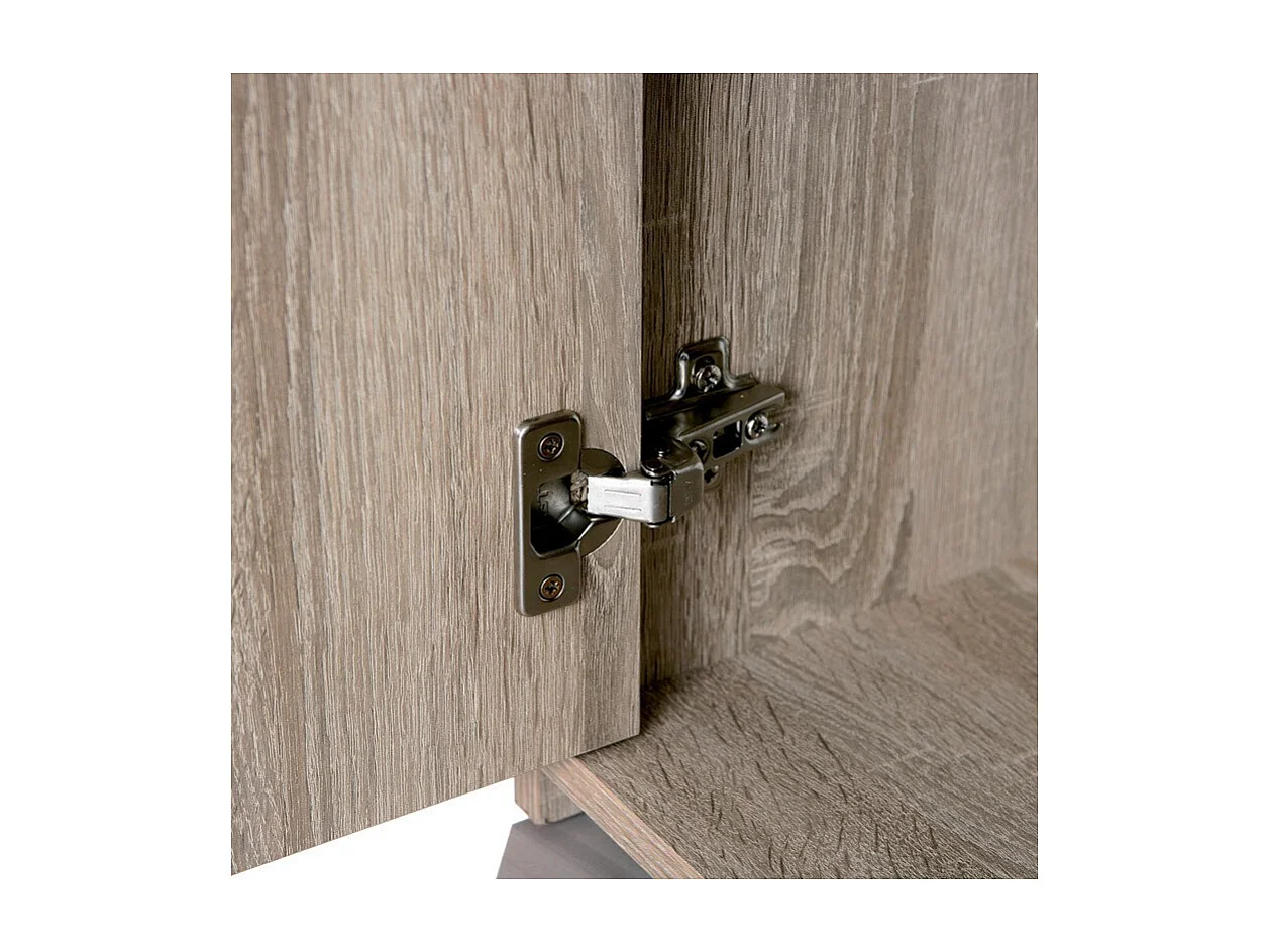 Commode 3 Portes "Victoria" 77cm Blanc & Naturel