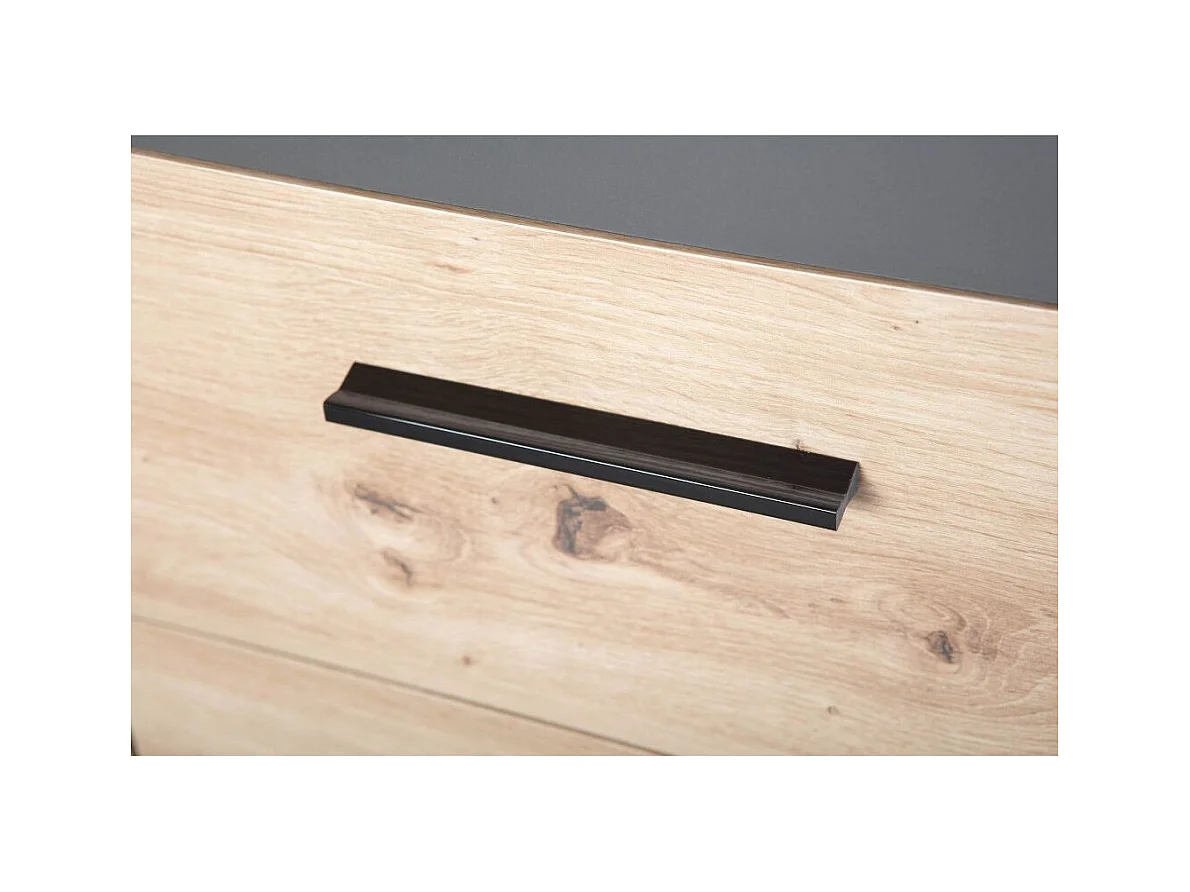 Corbeto1T4S Kommode 4 Schubladen, 1 Tür Anthrazit, Eiche Artisan Dekor.