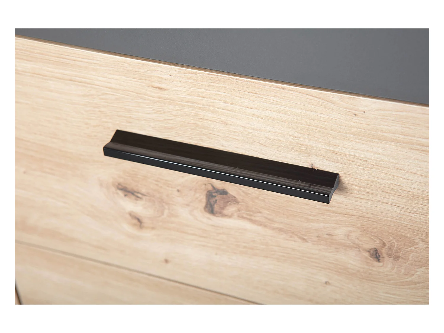 Corbeto1T4S Kommode 4 Schubladen, 1 Tür Anthrazit, Eiche Artisan Dekor.