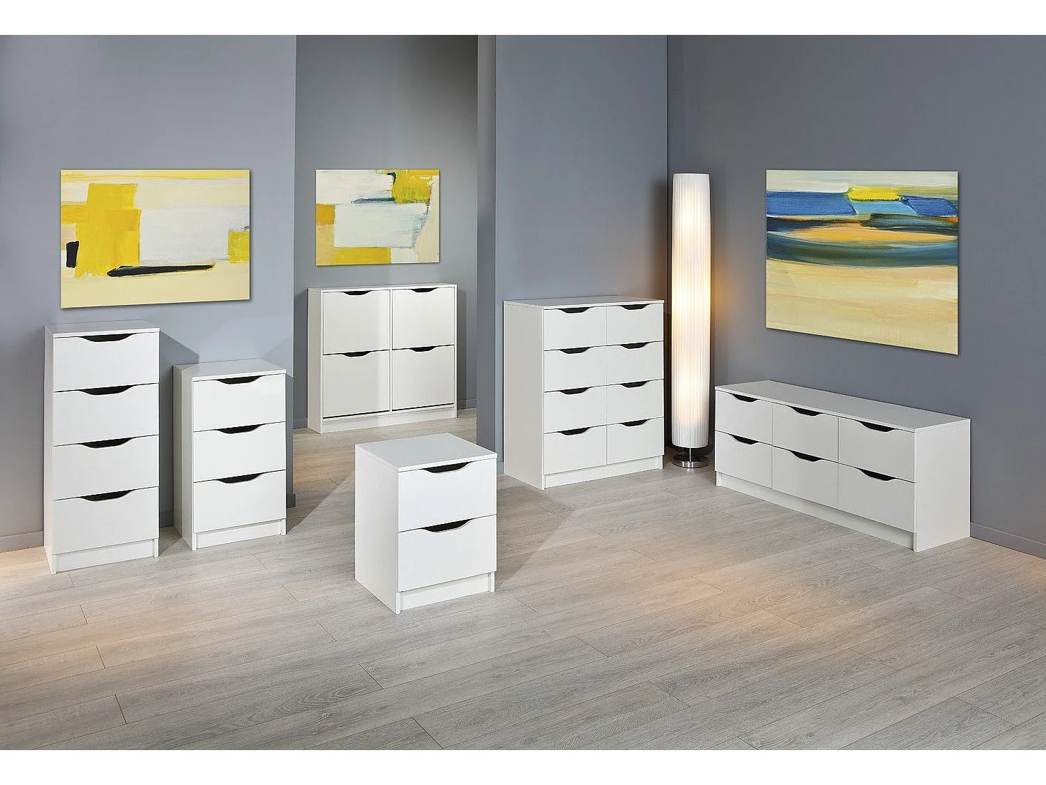 Commode 6 Tiroirs "Tilda" 122cm Blanc