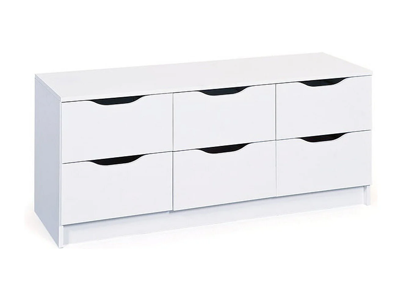 Commode 6 Tiroirs "Tilda" 122cm Blanc