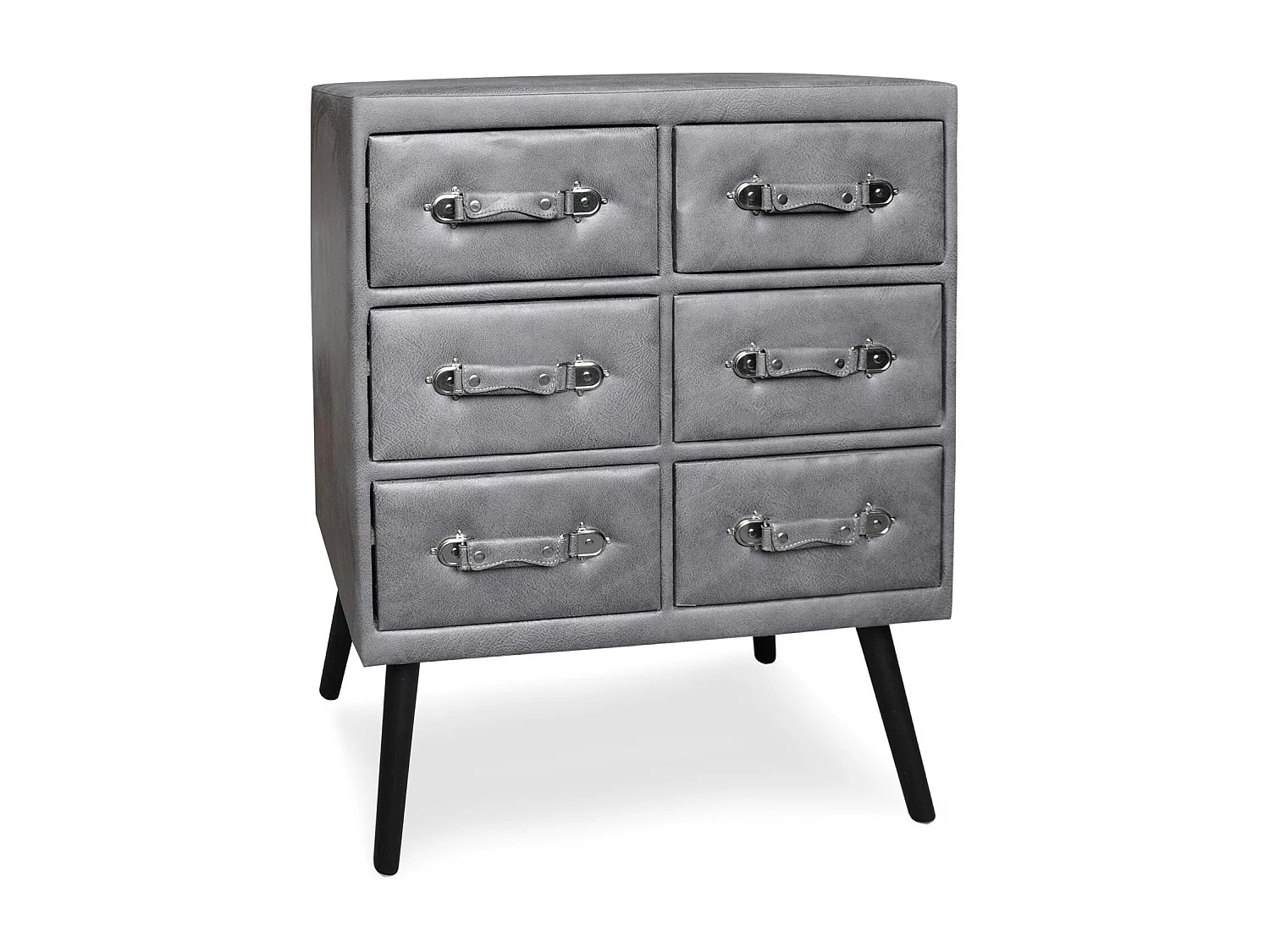 Commode 6 Tiroirs "Strano" 85cm Gris