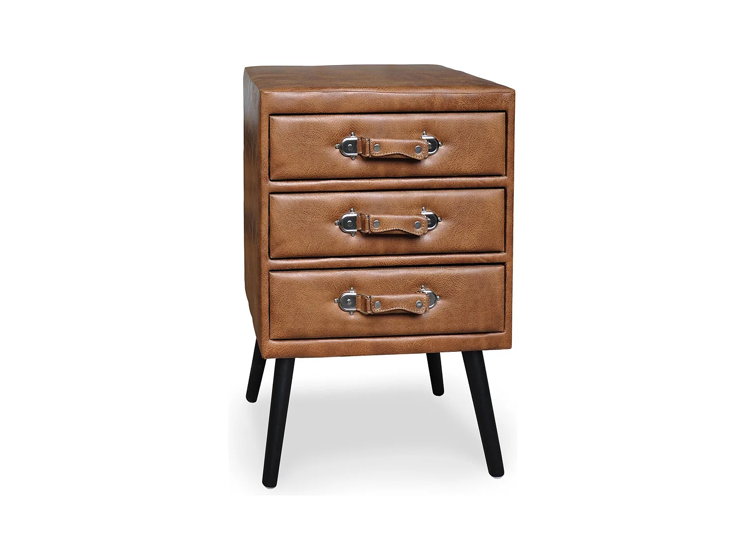 Commode 3 Tiroirs "Strano" 78cm Marron