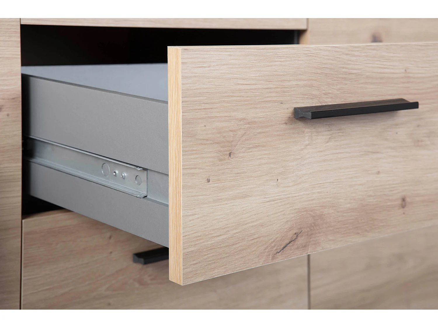 Corbeto2T4S kommode 4 laden, 2 deurenantraciet, eiken Artisanale decor.