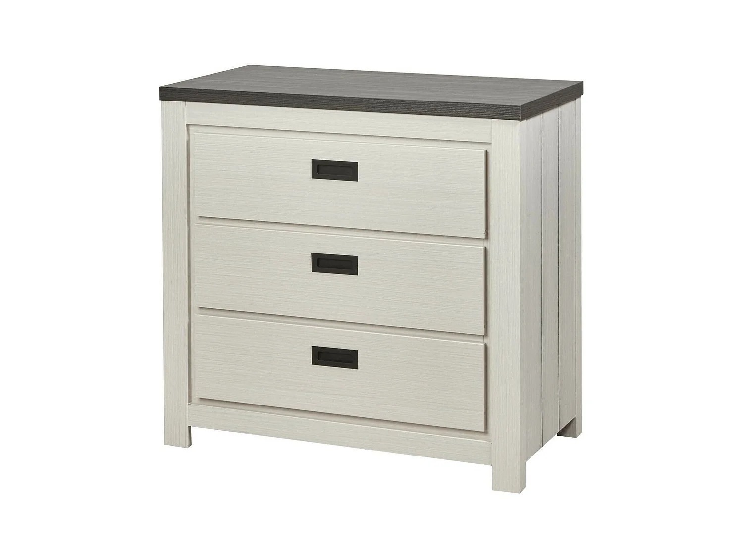 Commode 3 Tiroirs en Bois "Nadona" 86cm Blanc
