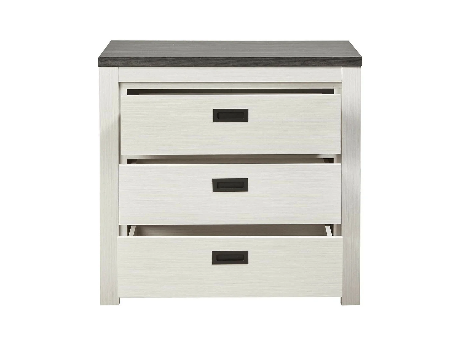 Commode 3 Tiroirs en Bois "Nadona" 86cm Blanc