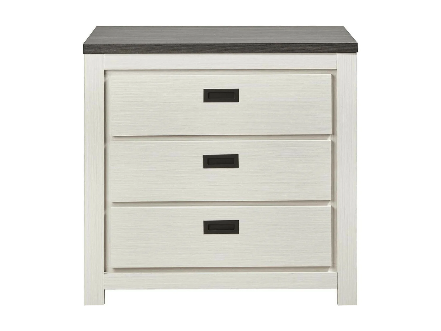 Commode 3 Tiroirs en Bois "Nadona" 86cm Blanc