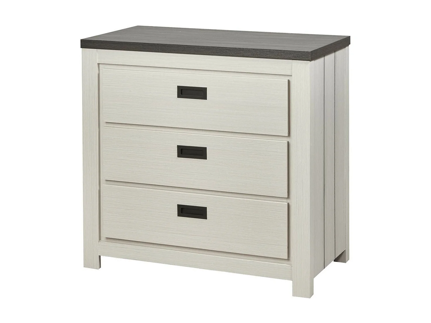 Commode 3 Tiroirs en Bois "Nadona" 86cm Blanc