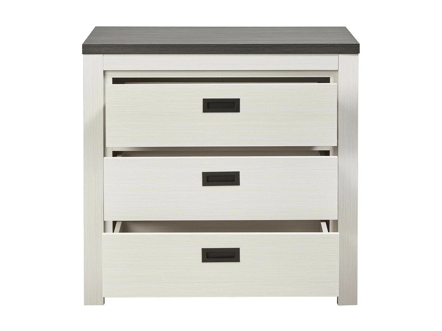 Commode 3 Tiroirs en Bois "Nadona" 86cm Blanc
