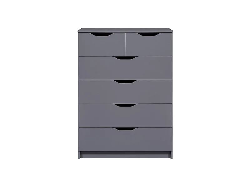 Silenzia Kommode 2 kleine, 4 groß Schubladen grau.
