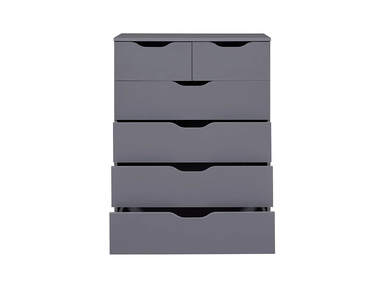 Commode 6 Tiroirs Design "Litania" 112cm Gris