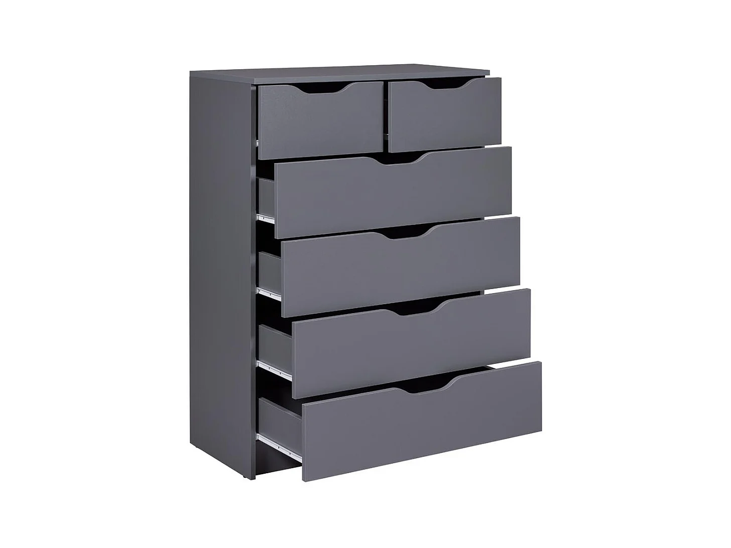 Commode 6 Tiroirs Design "Litania" 112cm Gris