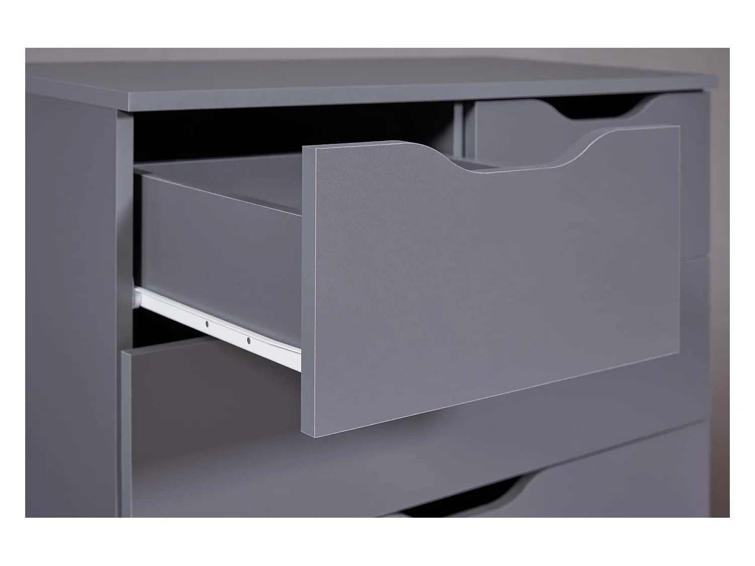 Commode 6 Tiroirs Design "Litania" 112cm Gris