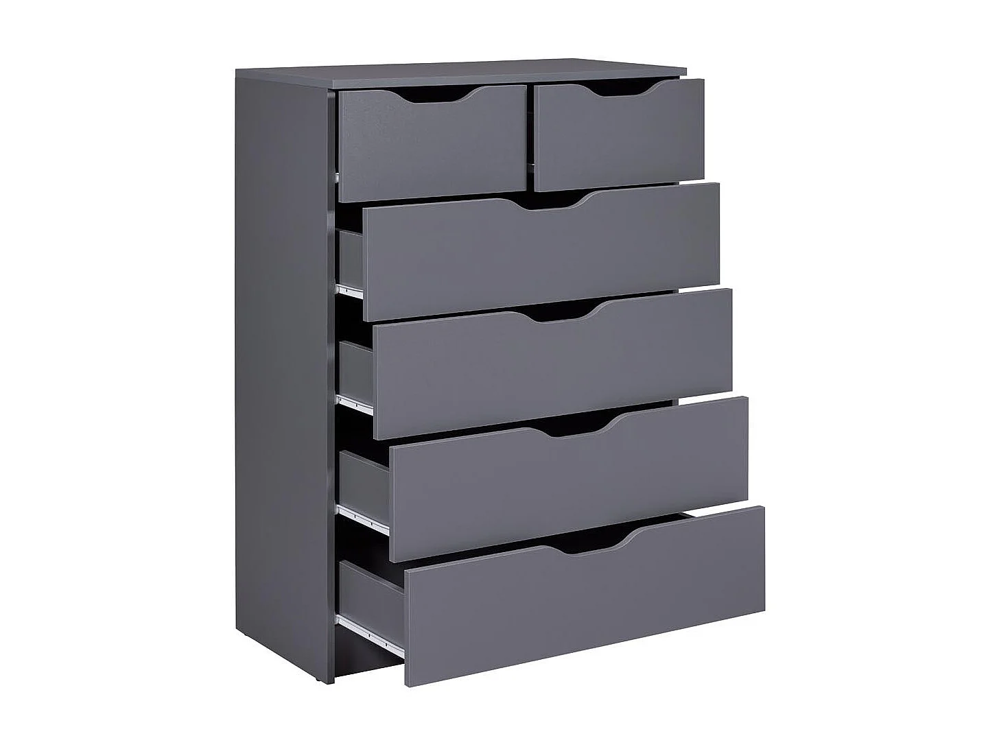 Silenzia kommode 2 kleine, 4 groot laden grijs.