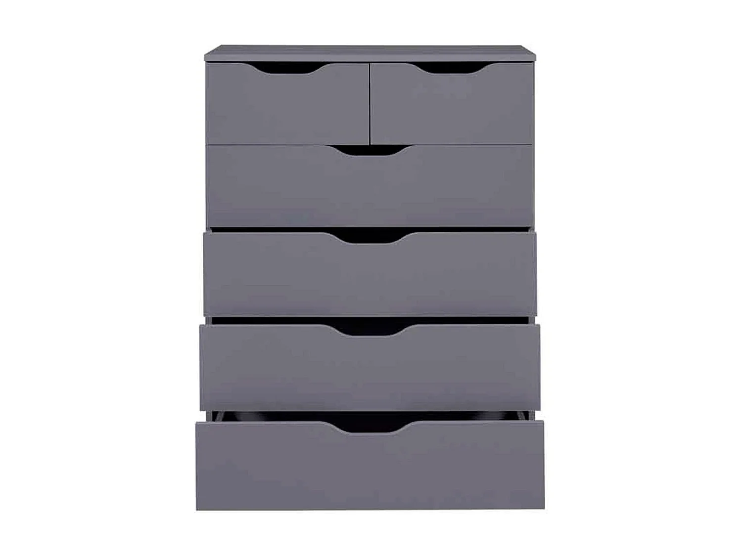 Commode 6 Tiroirs Design "Litania" 112cm Gris