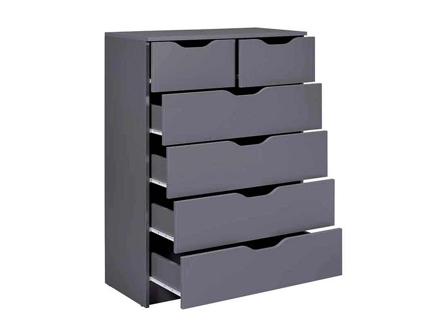 Commode 6 Tiroirs Design "Litania" 112cm Gris