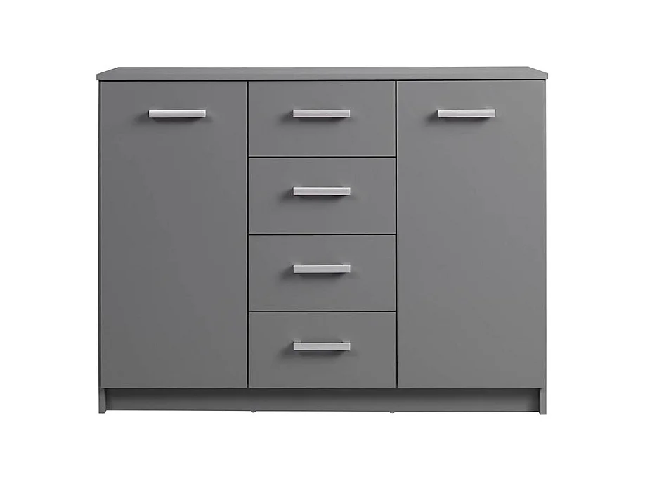 Elenzio Kommode 2 Türen, 4 Schubladen grau.