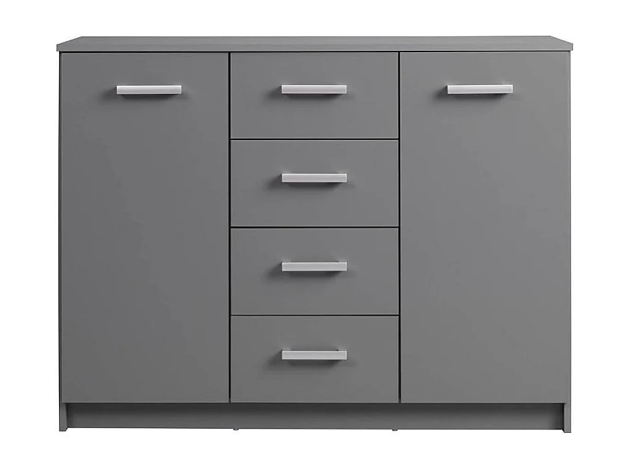 Commode 4 Tiroirs & 1 Porte Design "Azio" 119cm Gris