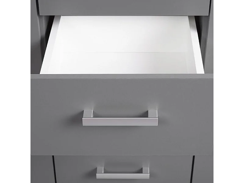 Commode 4 Tiroirs & 1 Porte Design "Azio" 119cm Gris