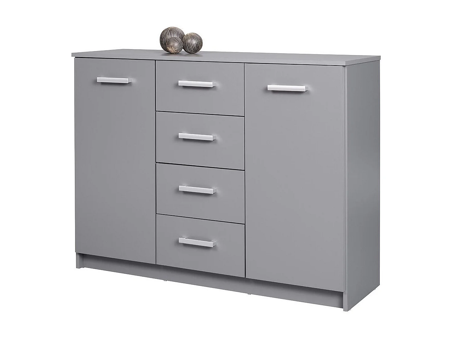 Opberger 2 deuren 4 laden grafietgrijs Reta 122 cm