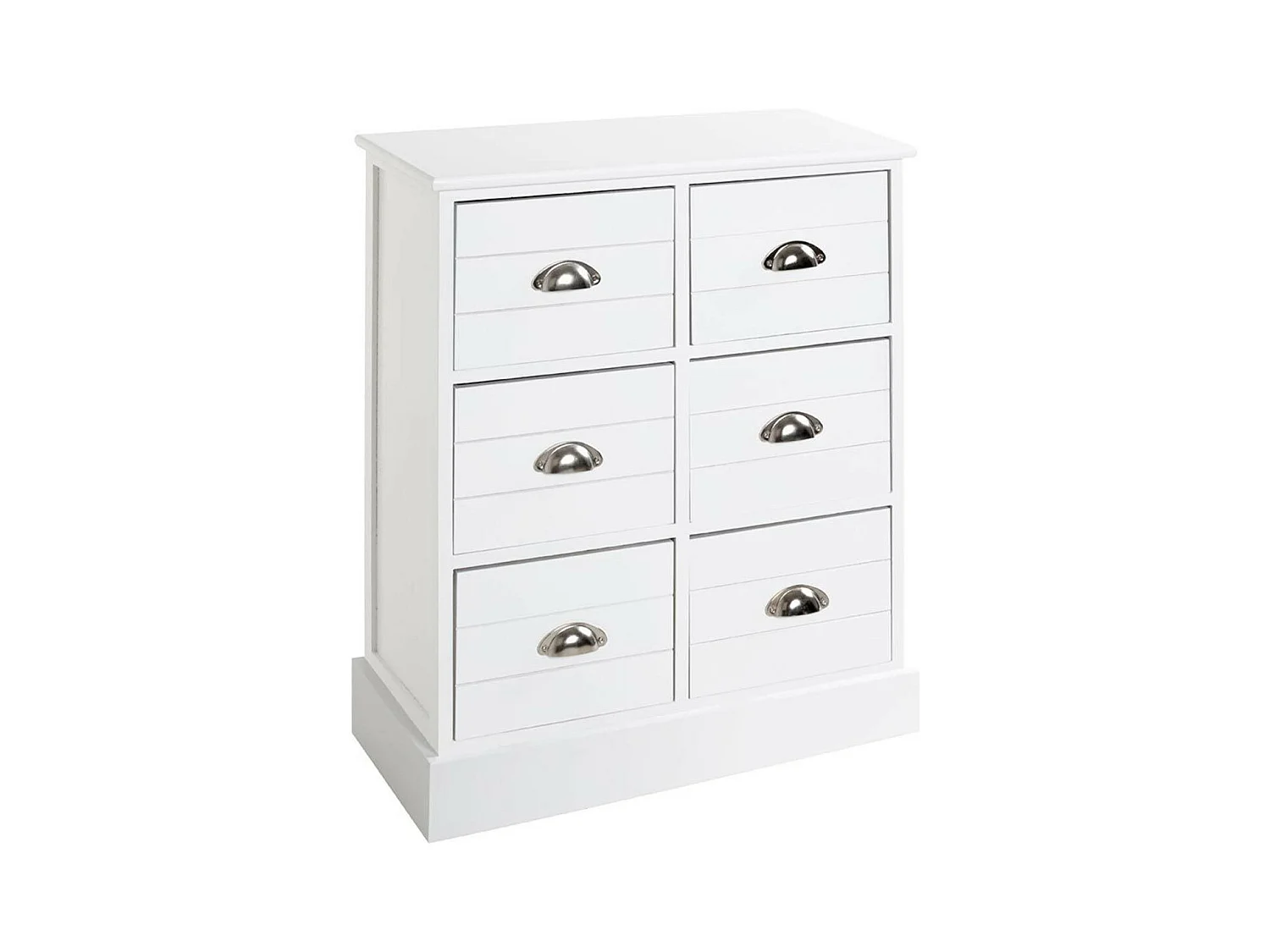Commode 6 Tiroirs "Lavido" 75cm Blanc Laqué