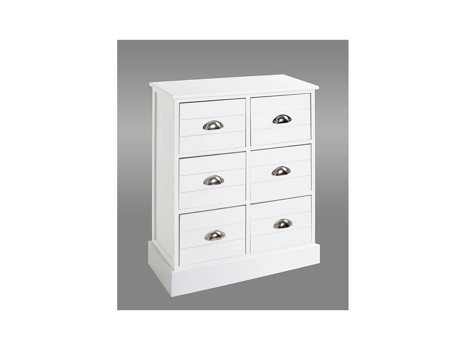 Commode 6 Tiroirs "Lavido" 75cm Blanc Laqué