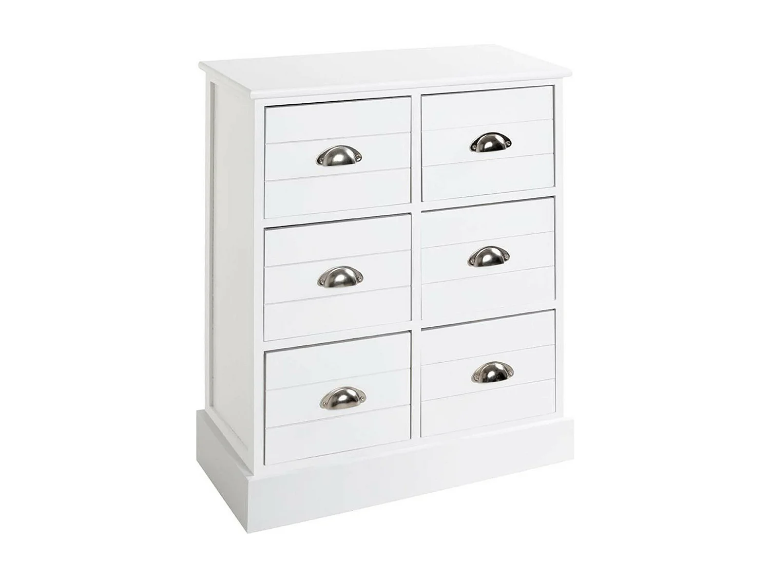 Commode 6 Tiroirs "Lavido" 75cm Blanc Laqué
