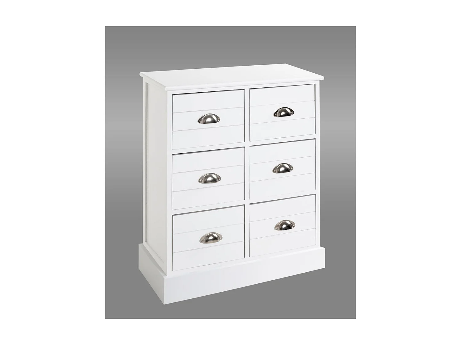 Commode 6 Tiroirs "Lavido" 75cm Blanc Laqué