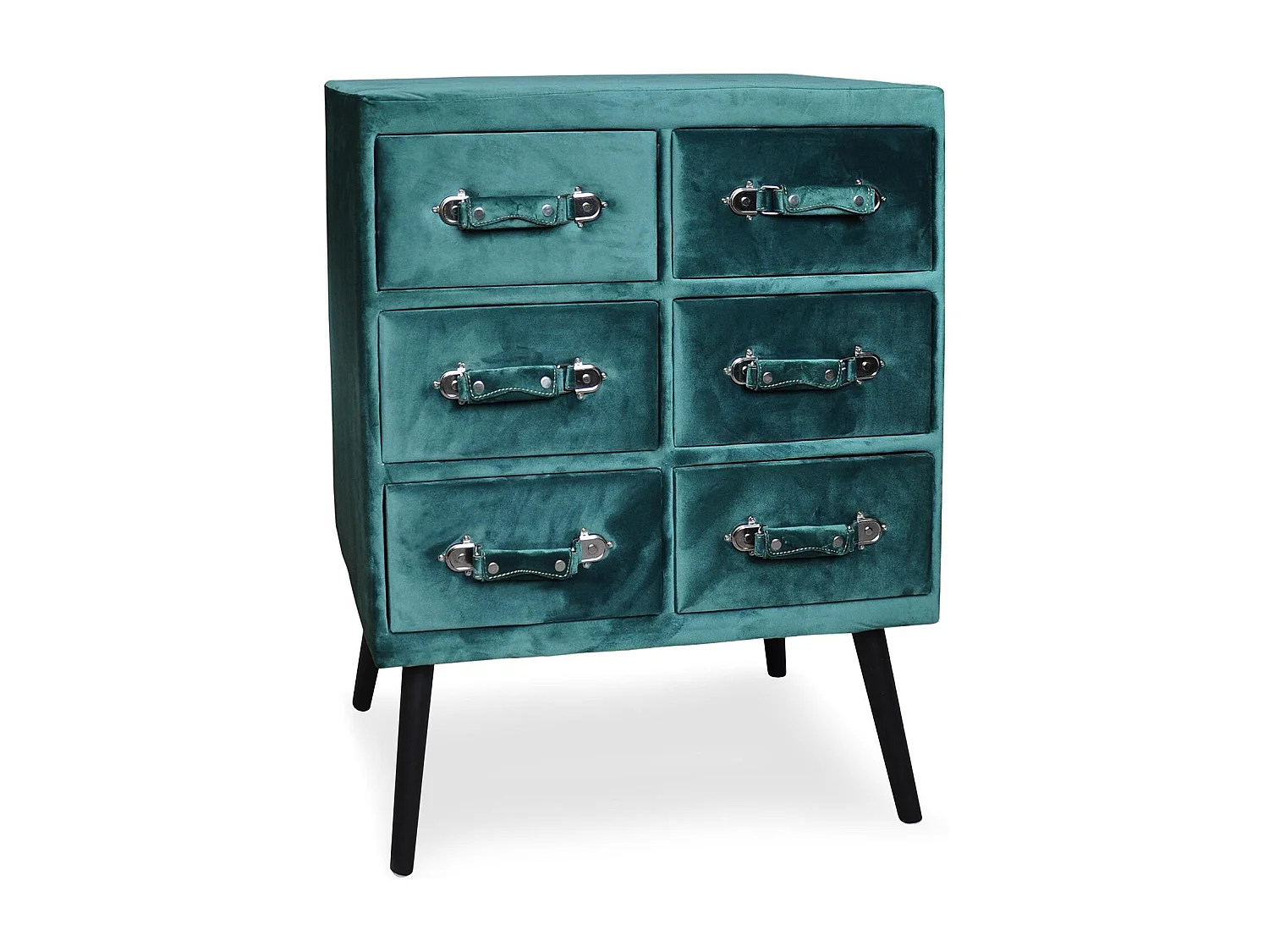 Commode 6 tiroirs Bardo Velours Vert