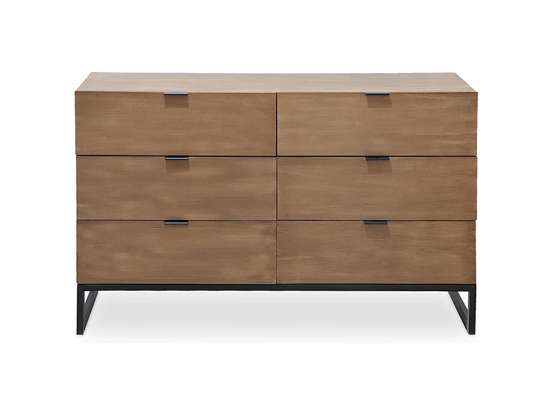 Commode 6 Tiroirs "Bolta" 120cm Chêne Clair