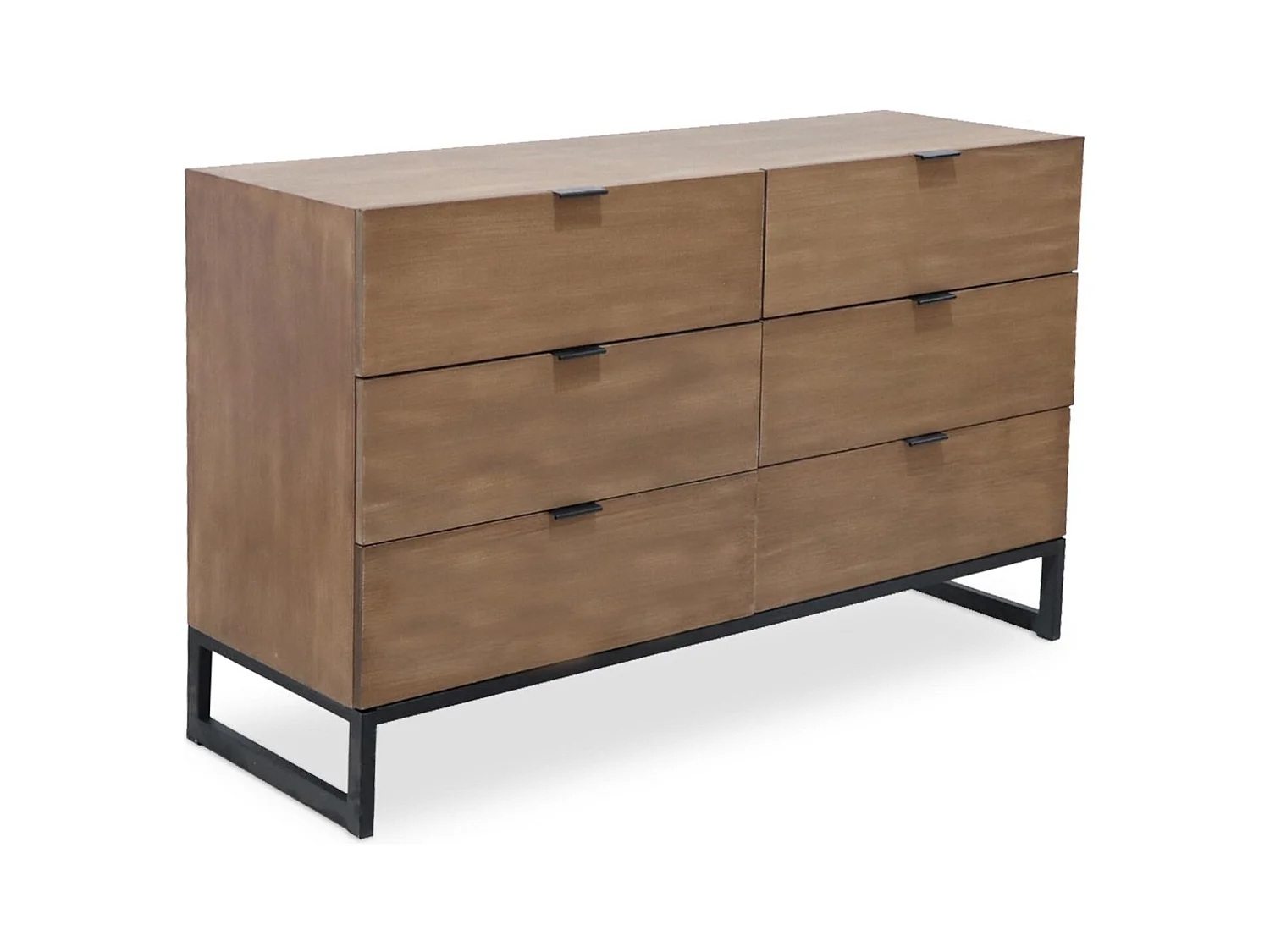 Commode 6 Tiroirs "Bolta" 120cm Chêne Clair