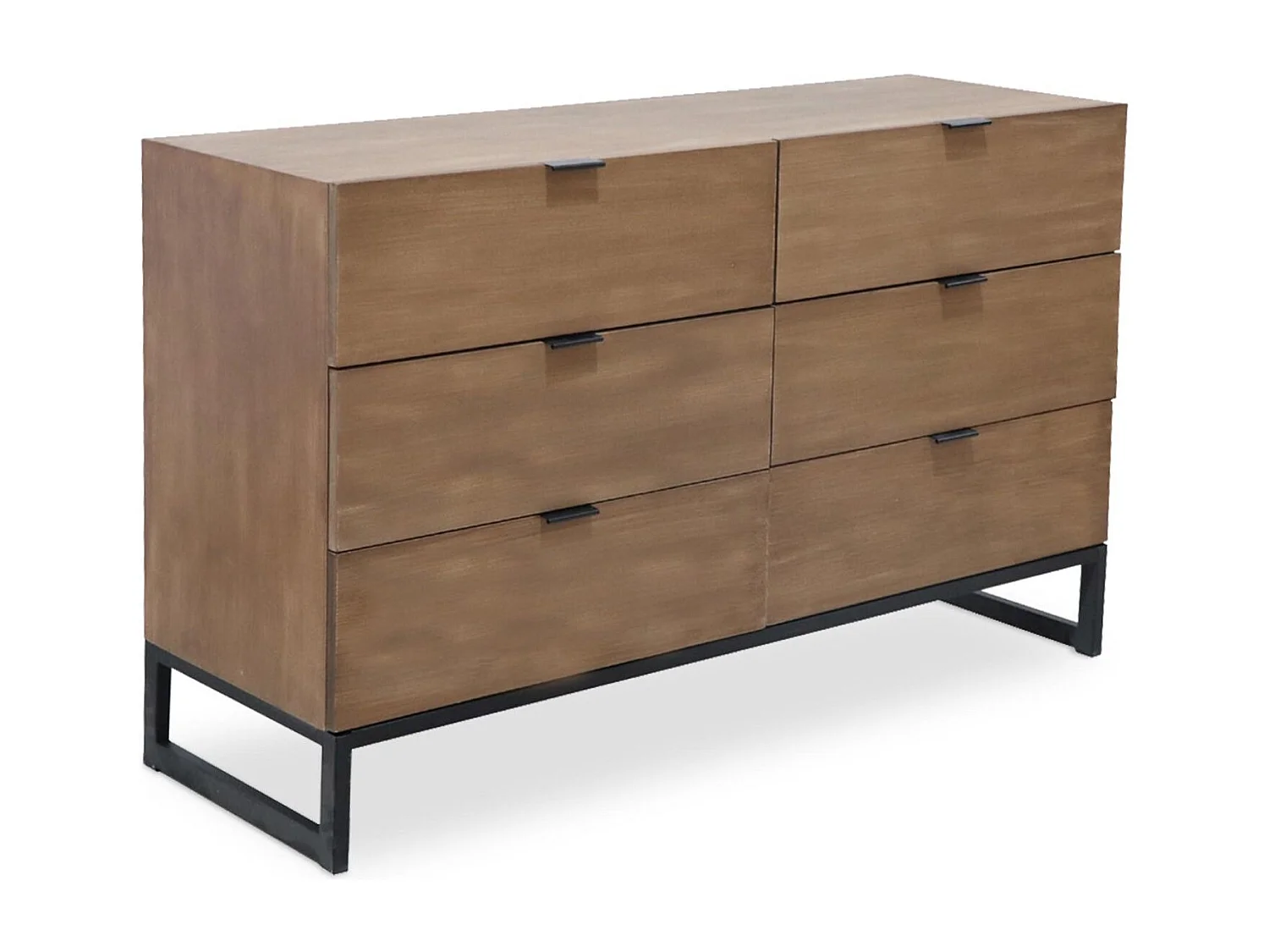 Commode 6 Tiroirs "Bolta" 120cm Chêne Clair