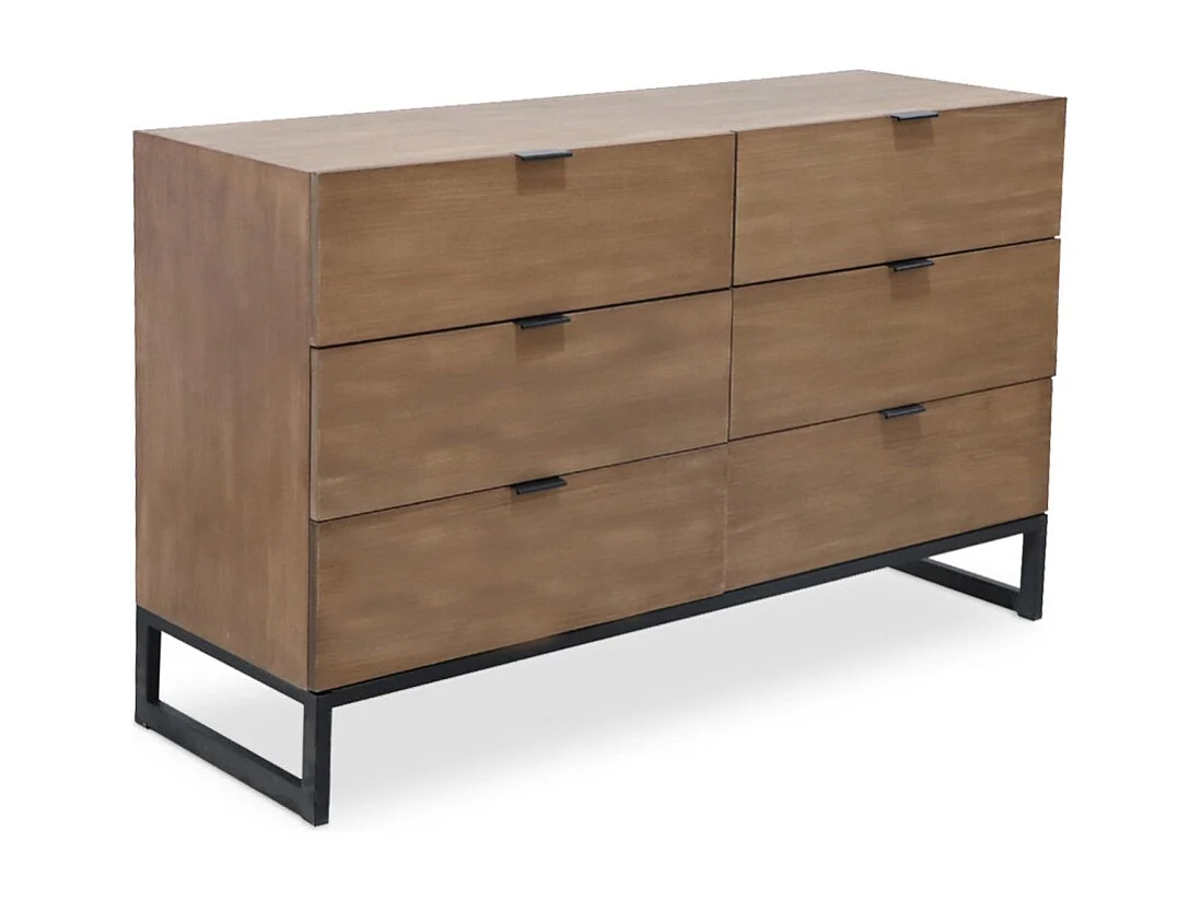 Commode 6 Tiroirs "Bolta" 120cm Chêne Clair