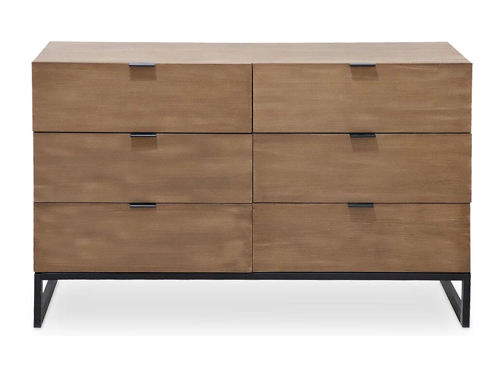 Commode 6 Tiroirs "Bolta" 120cm Chêne Clair