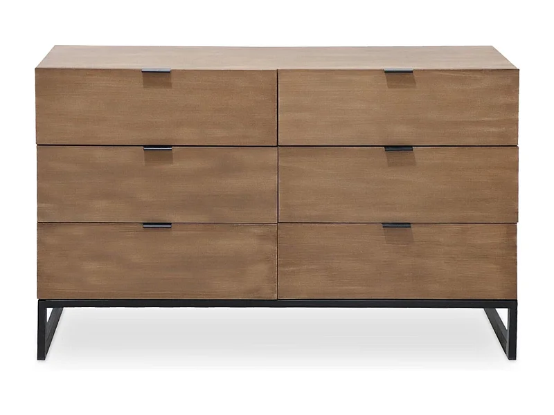 Commode 6 Tiroirs "Bolta" 120cm Chêne Clair