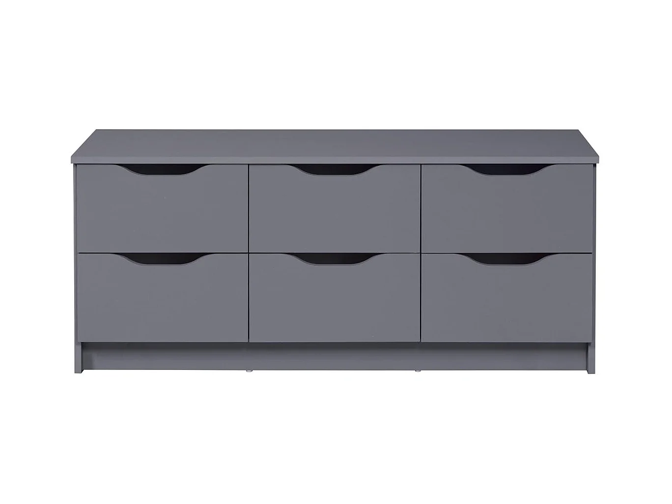 Commode 6 Tiroirs Design "Litania" 122cm Gris