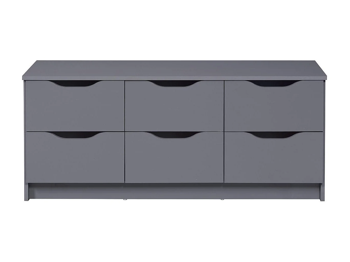 Commode 6 Tiroirs Design "Litania" 122cm Gris