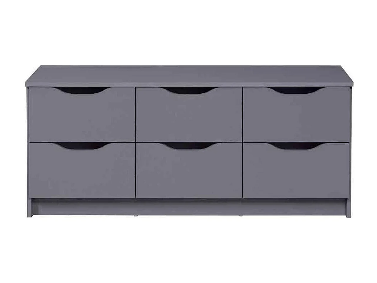 Commode 6 Tiroirs Design "Litania" 122cm Gris