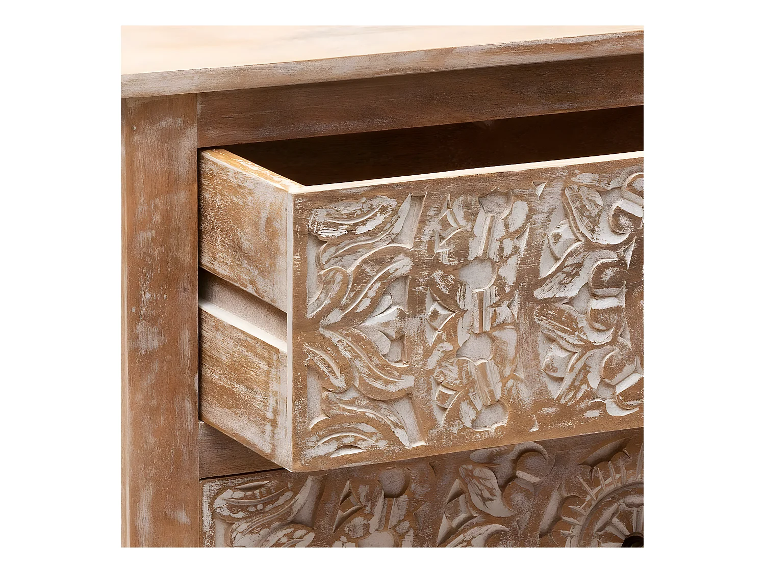 Commode 3 Tiroirs en Bois "Shirel" 80cm Naturel