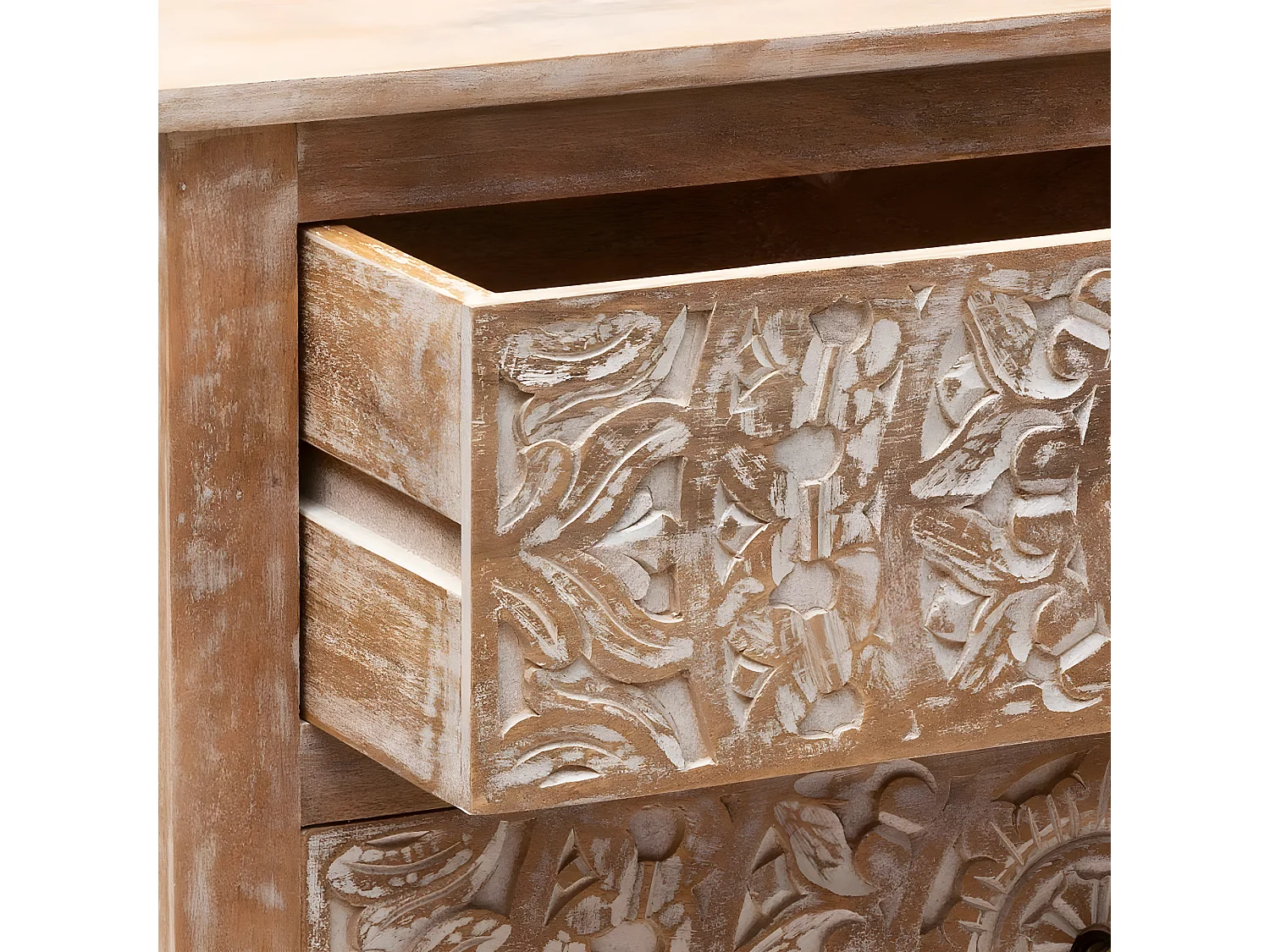 Commode 3 Tiroirs en Bois "Shirel" 80cm Naturel