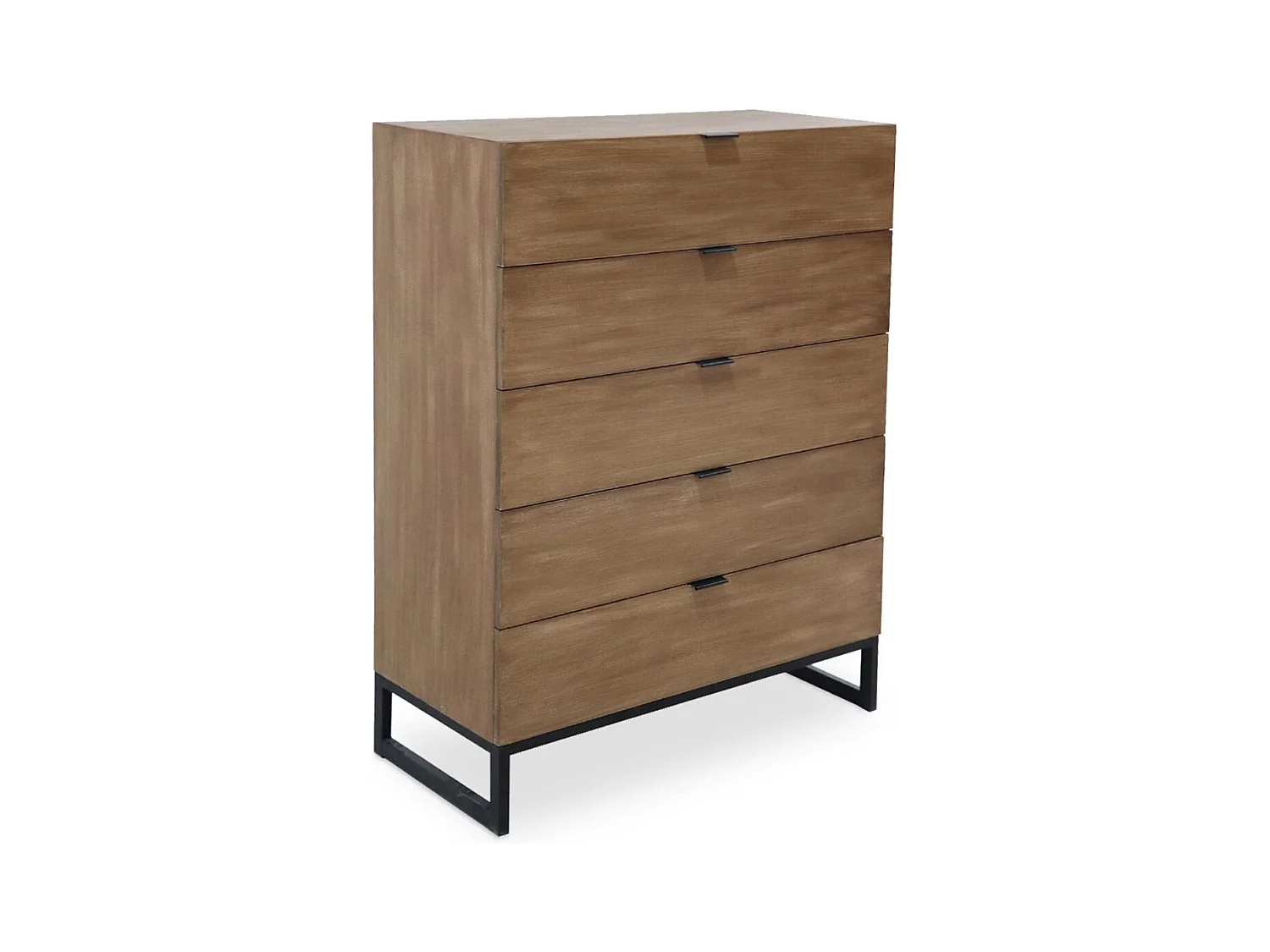 Commode 5 Tiroirs Design "Bolta" 115cm Naturel
