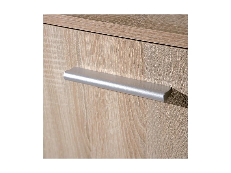 Commode 6 Portes "Victoria" 115cm Blanc & Naturel