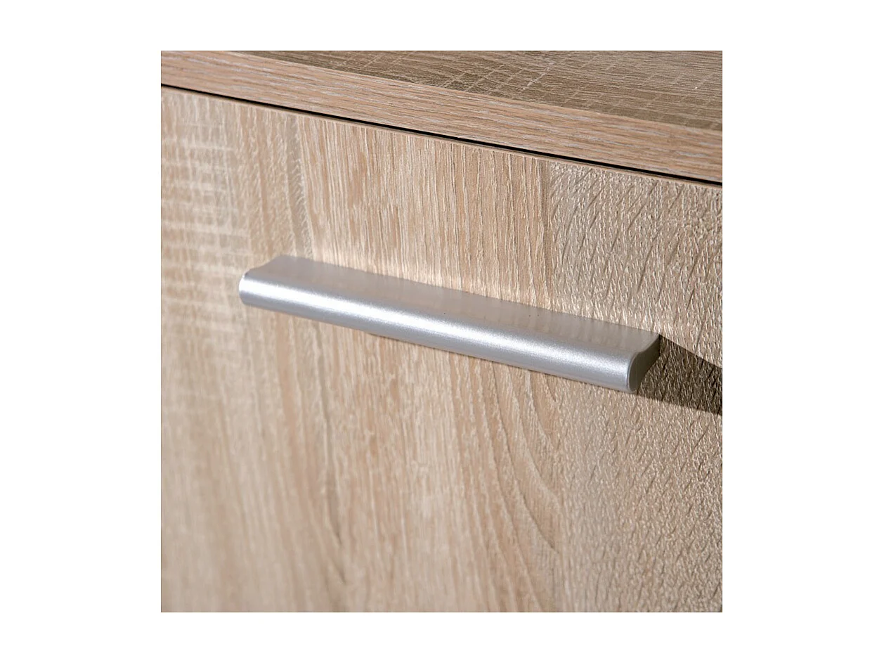 Commode 6 Portes "Victoria" 115cm Blanc & Naturel