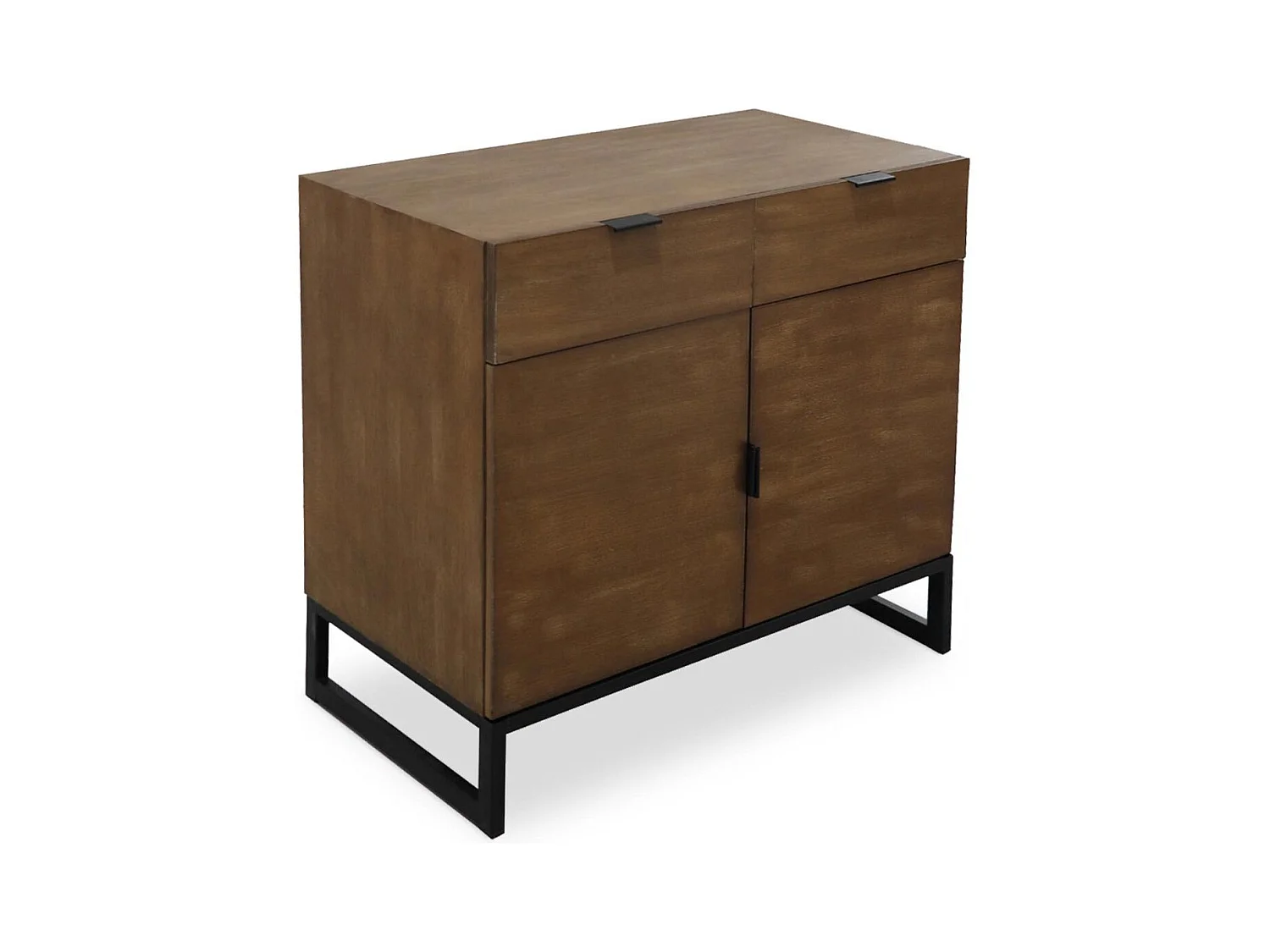 Commode 2 Tiroirs & 2 Portes "Bolta" 79cm Naturel