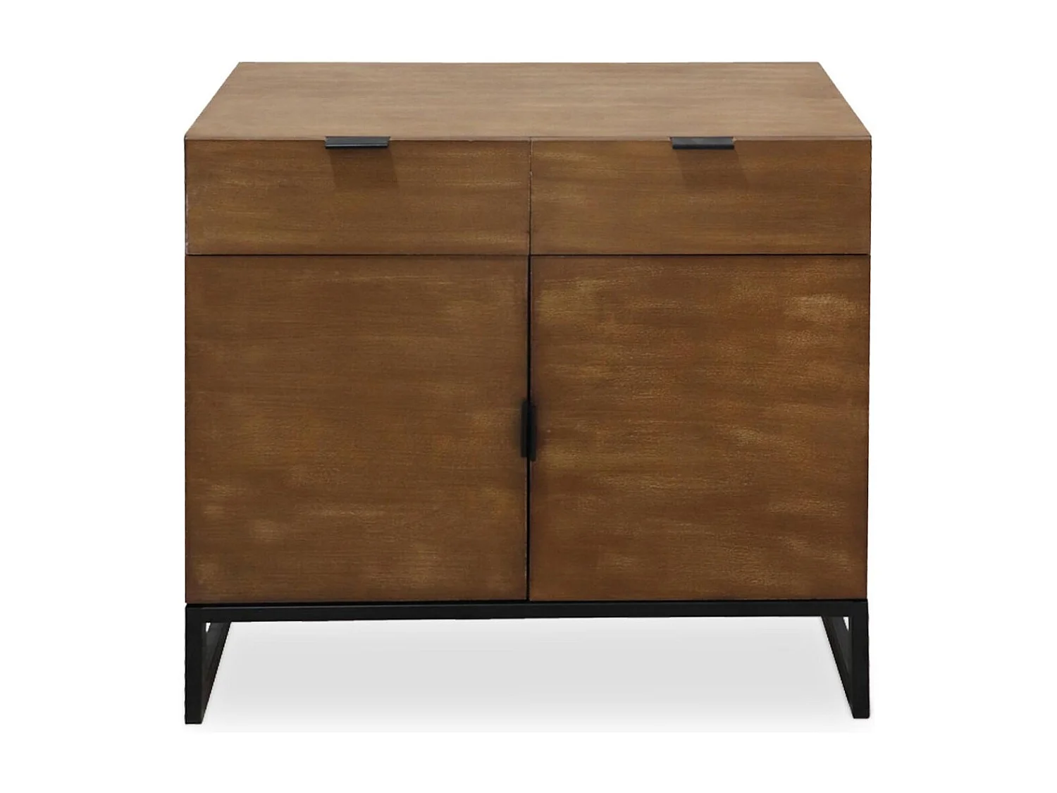 Commode 2 Tiroirs & 2 Portes "Bolta" 79cm Naturel