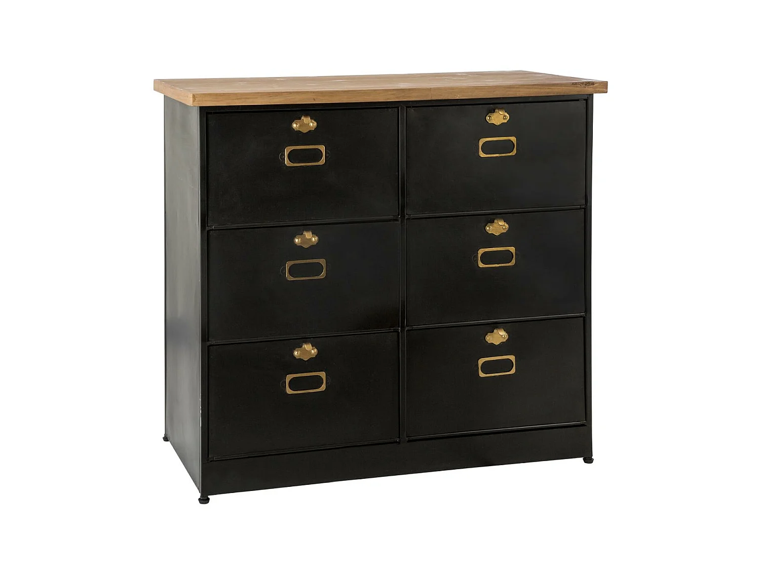 Commode Design 6 Tiroirs "Ivan" 85cm Noir